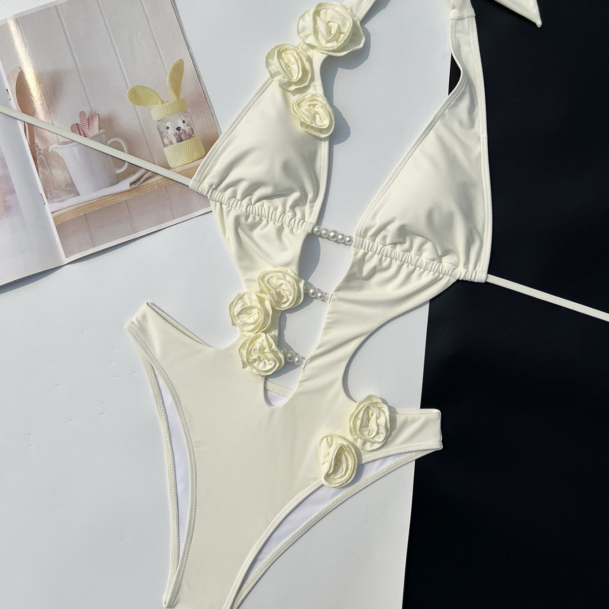 Bañador Capri · Flores y Perlas